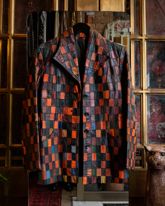 70s Original Sears Patchwork Leather Jacket