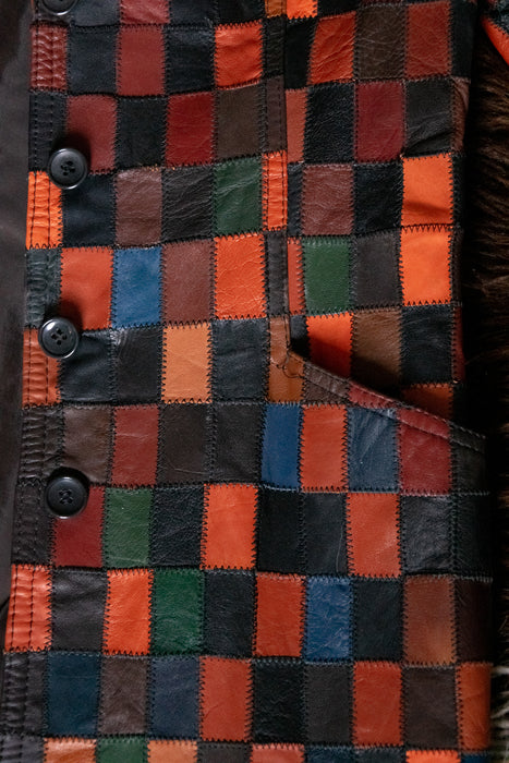 70s Original Sears Patchwork Leather Jacket