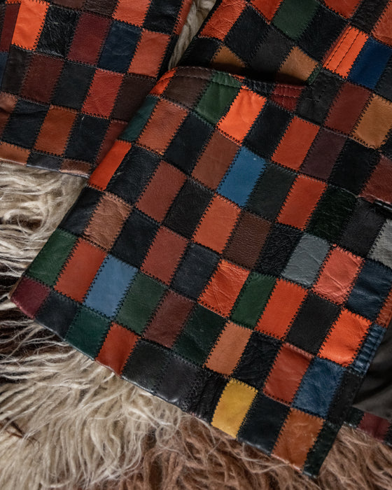 70s Original Sears Patchwork Leather Jacket