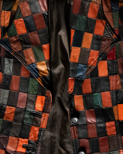 70s Original Sears Patchwork Leather Jacket