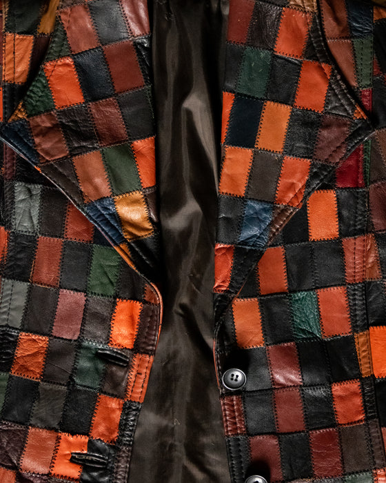 70s Original Sears Patchwork Leather Jacket