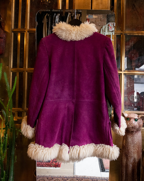 Vintage Magenta Suede Penny Lane Coat
