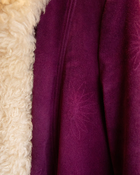 Vintage Magenta Suede Penny Lane Coat