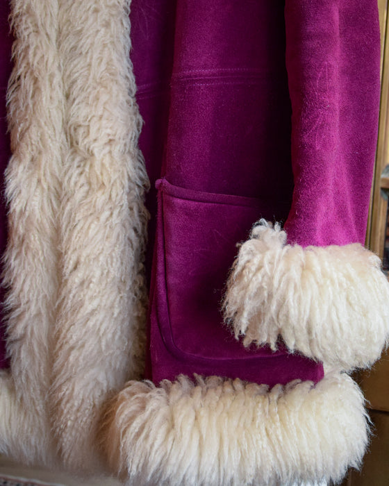 Vintage Magenta Suede Penny Lane Coat