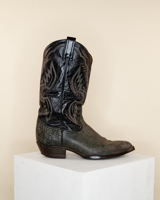 Tony Lama Charcoal Black Cowboy Boots 10