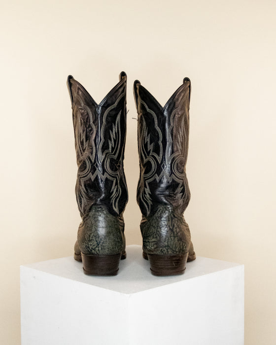 Tony Lama Charcoal Black Cowboy Boots 10