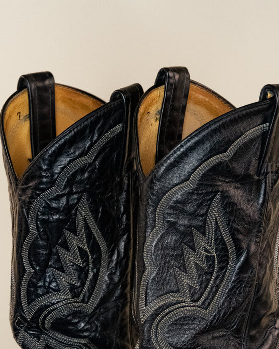 Tony Lama Charcoal Black Cowboy Boots 10