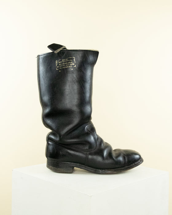 Vintage Fleece Lined Motorcycle Boots (9W)