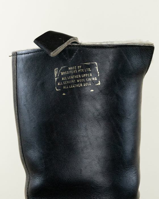 Vintage Fleece Lined Motorcycle Boots (9W)