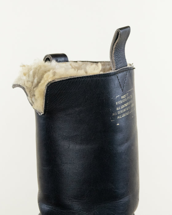 Vintage Fleece Lined Motorcycle Boots (9W)