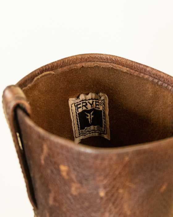 Vintage Frye Brown Square Toe Ankle Boot