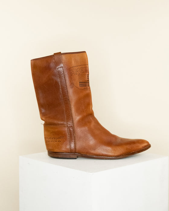 Vintage American Original Tan Leather Boots