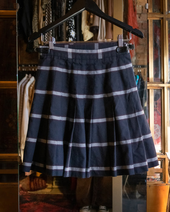 90s Short Navy Check Kilt