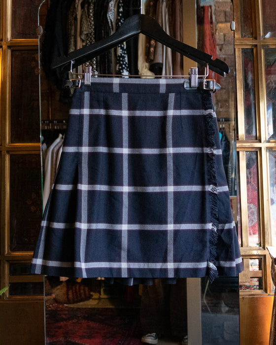 90s Short Navy Check Kilt