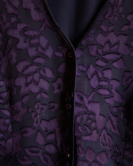Vintage Devore Purple Waistcoat