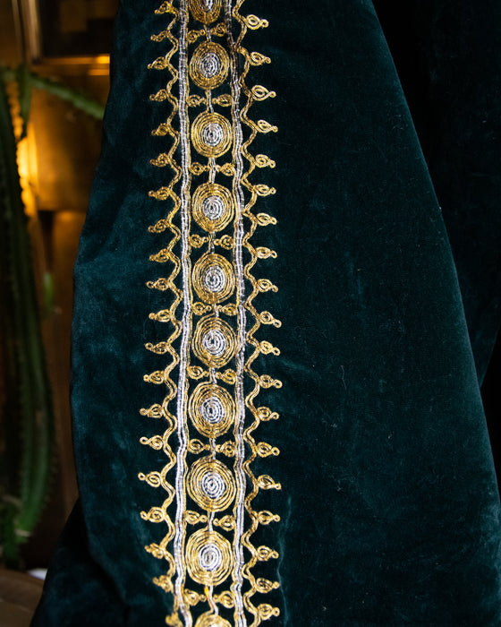 Vintage Dark Green Velvet Skirt