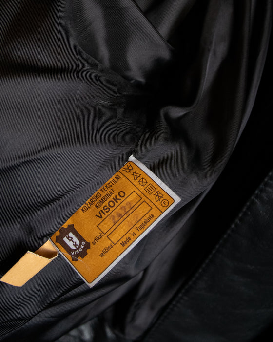 80s Retro Black Leather Jacket