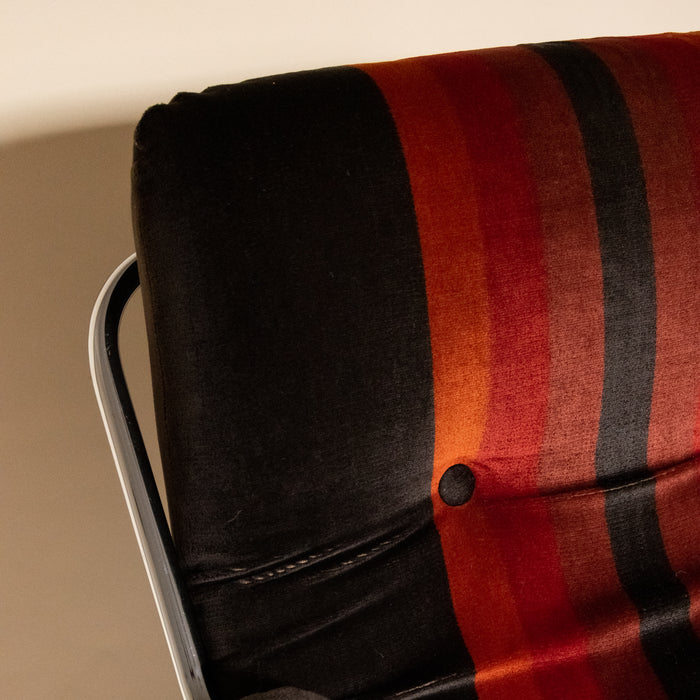 70s Chrome Velvet Armchairs - Set of 2