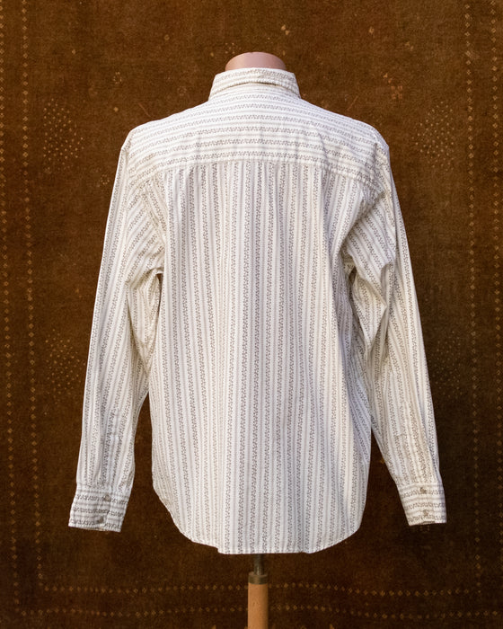 Long Sleeve Off White Western Shirt
