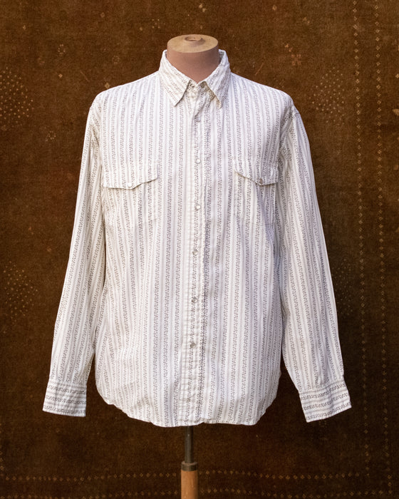 Long Sleeve Off White Western Shirt