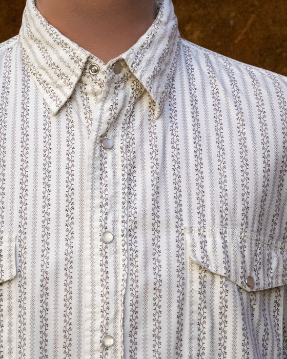 Long Sleeve Off White Western Shirt