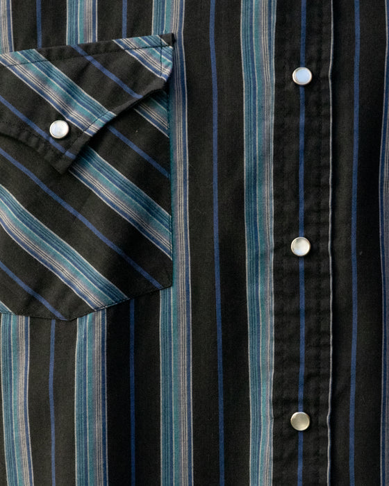 Black & Blue Striped Western Shirt