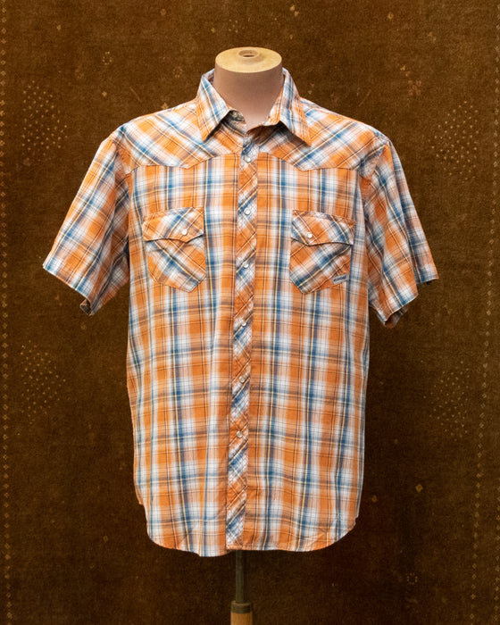 Orange Blue Wrangler Western Shirt