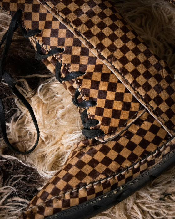 70s Checkered Fur Tread Boots
