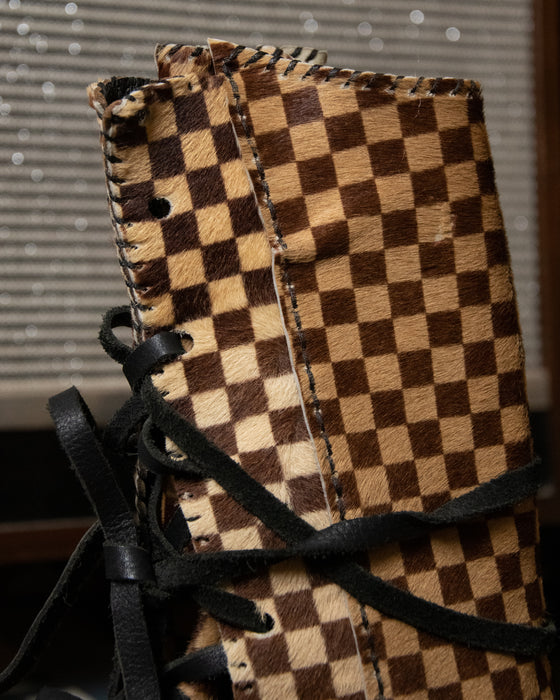 70s Checkered Fur Tread Boots