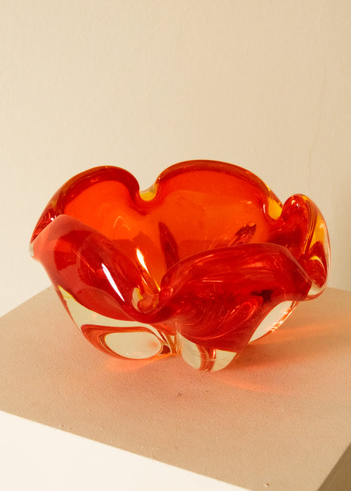 MCM Japanese Glass Art Vase Vermillion