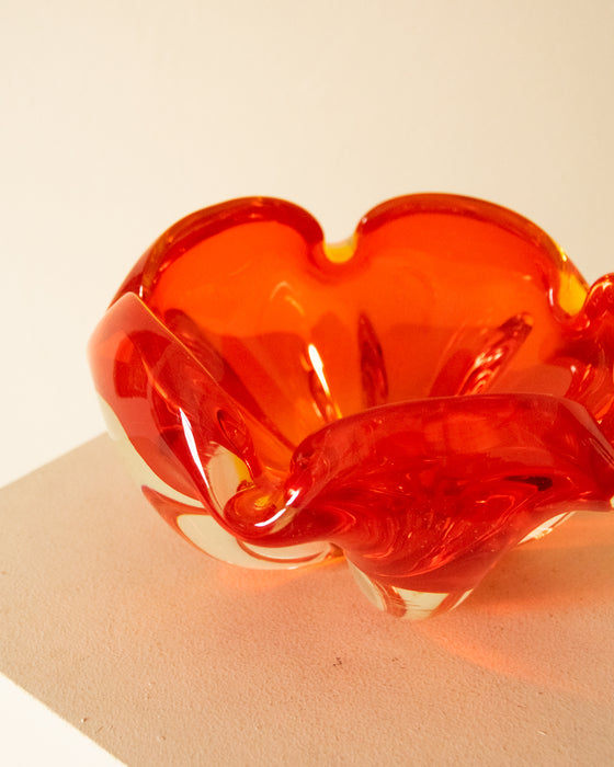 MCM Japanese Glass Art Vase Vermillion