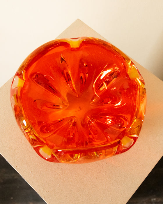 MCM Japanese Glass Art Vase Vermillion