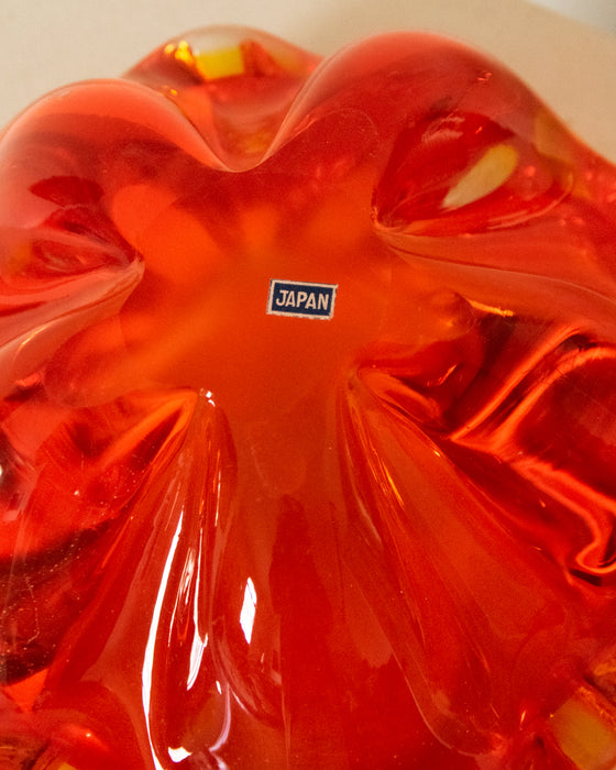 MCM Japanese Glass Art Vase Vermillion