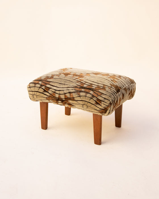 Mid Century Velvet Footstool