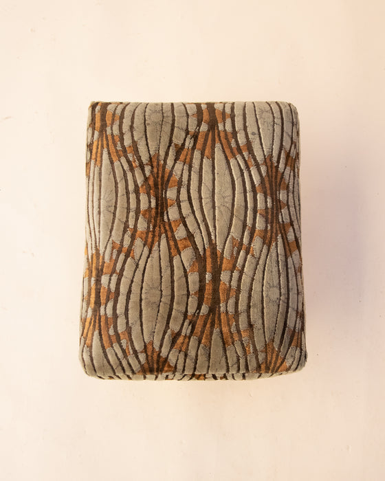 Mid Century Velvet Footstool