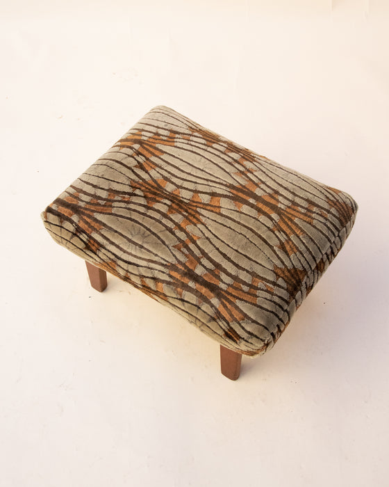 Mid Century Velvet Footstool