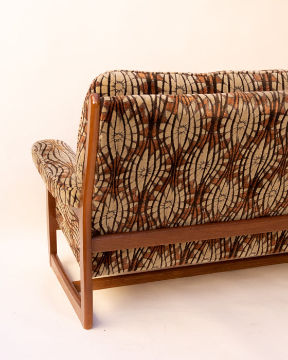 Mid-Century Velvet 3-Seater Sofa