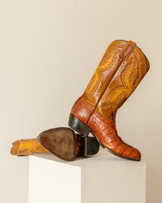Rare Mustard Mexican Cowboy Boots 10W