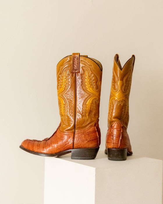 Rare Mustard Mexican Cowboy Boots 10W