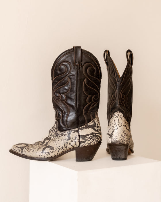 Epic Snakeskin Cowboy Boots W9