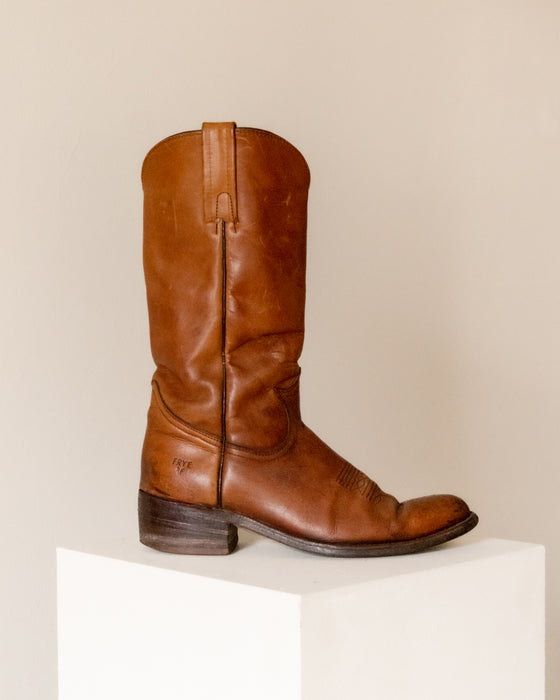 FRYE Tan Leather Cowboy Boots 9.5W