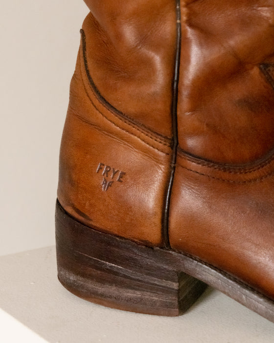 FRYE Tan Leather Cowboy Boots 9.5W