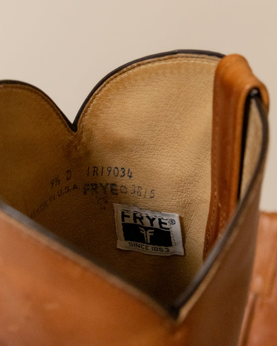 FRYE Tan Leather Cowboy Boots 9.5W