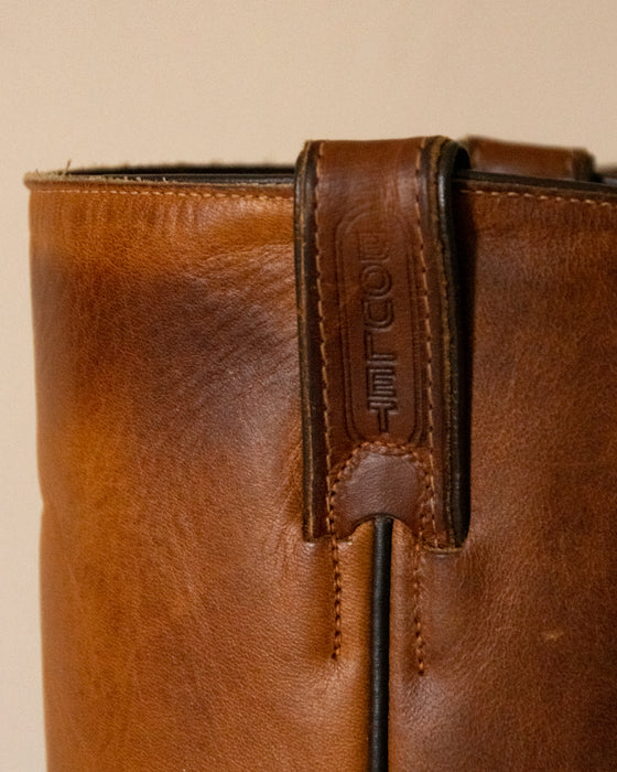 Boulet Brown Square Toe Biker Boots 8.5W