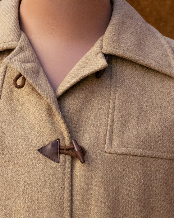 Vintage Beige Wool Duffle Coat