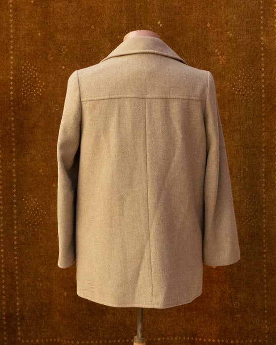 Vintage Beige Wool Duffle Coat