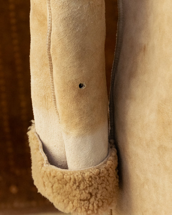 Vintage Sand Sheepskin Coat