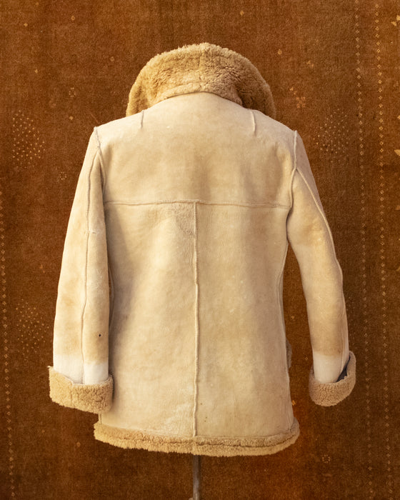 Vintage Sand Sheepskin Coat