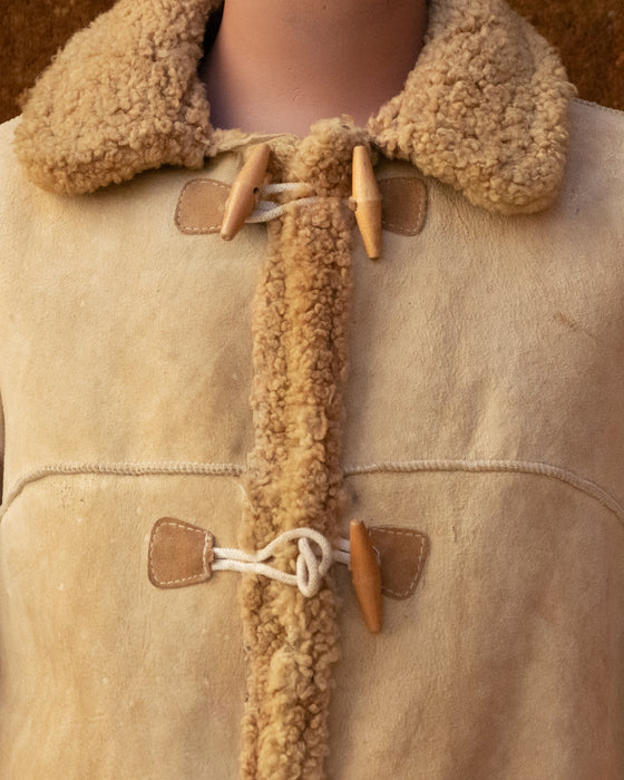 Vintage Sand Sheepskin Coat