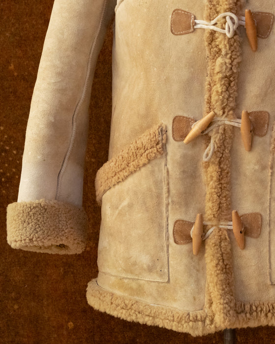Vintage Sand Sheepskin Coat